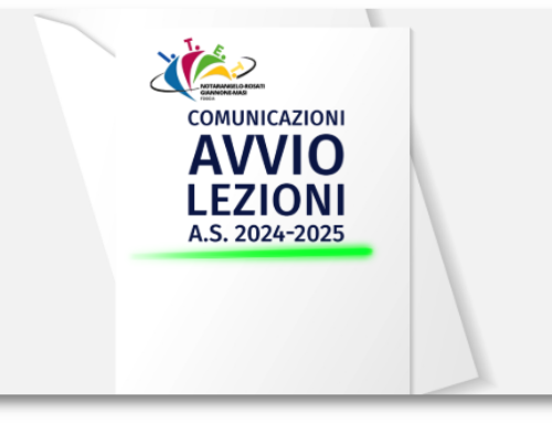 Comunicazioni avvio lezioni a.s. 2024-25